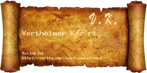 Vertheimer Kürt névjegykártya